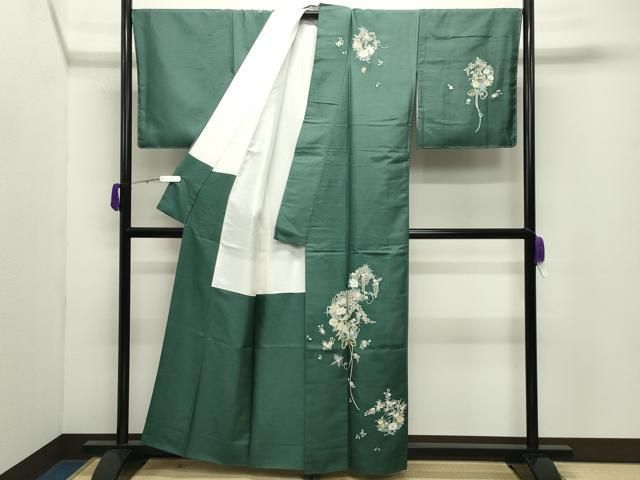 平和屋着物●訪問着 紬地 友禅 作家物 草花文 正絹 逸品 CABD8997gh 平和屋着物●訪問着 紬地 友禅 作家物 草花文 正絹 逸品 CABD8997gh