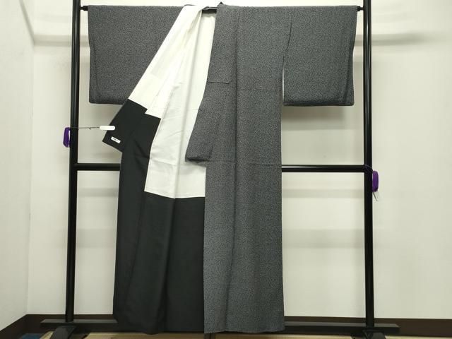 平和屋着物●重要無形文化財 人間国宝 中村勇二郎 小紋 心 黒地 正絹 逸品 CABD8998gh 平和屋着物●重要無形文化財 人間国宝 中村勇二郎 小紋 心 黒地 正絹 逸品 CABD8998gh