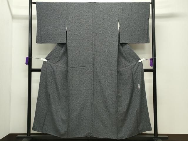 平和屋着物●重要無形文化財 人間国宝 中村勇二郎 小紋 心 黒地 正絹 逸品 CABD8998gh 平和屋着物●重要無形文化財 人間国宝 中村勇二郎 小紋 心 黒地 正絹 逸品 CABD8998gh