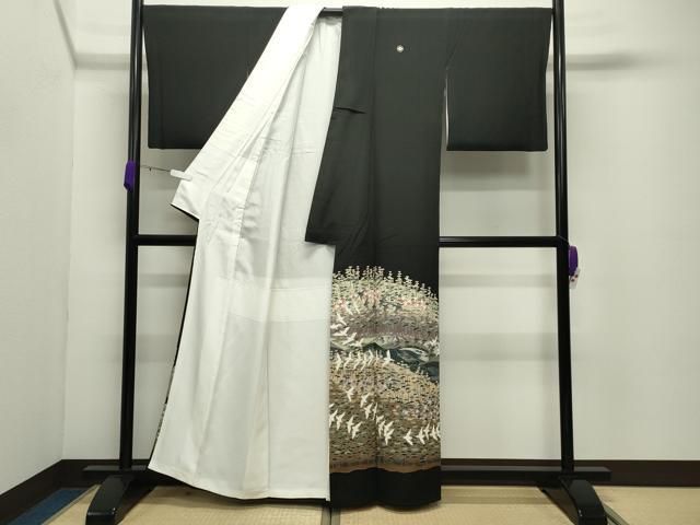 平和屋着物●豪華黒留袖 友禅 作家物 飛鳥松梅文 暈し染め 正絹 逸品 CABD9001gh 平和屋着物●豪華黒留袖 友禅 作家物 飛鳥松梅文 暈し染め 正絹 逸品 CABD9001gh