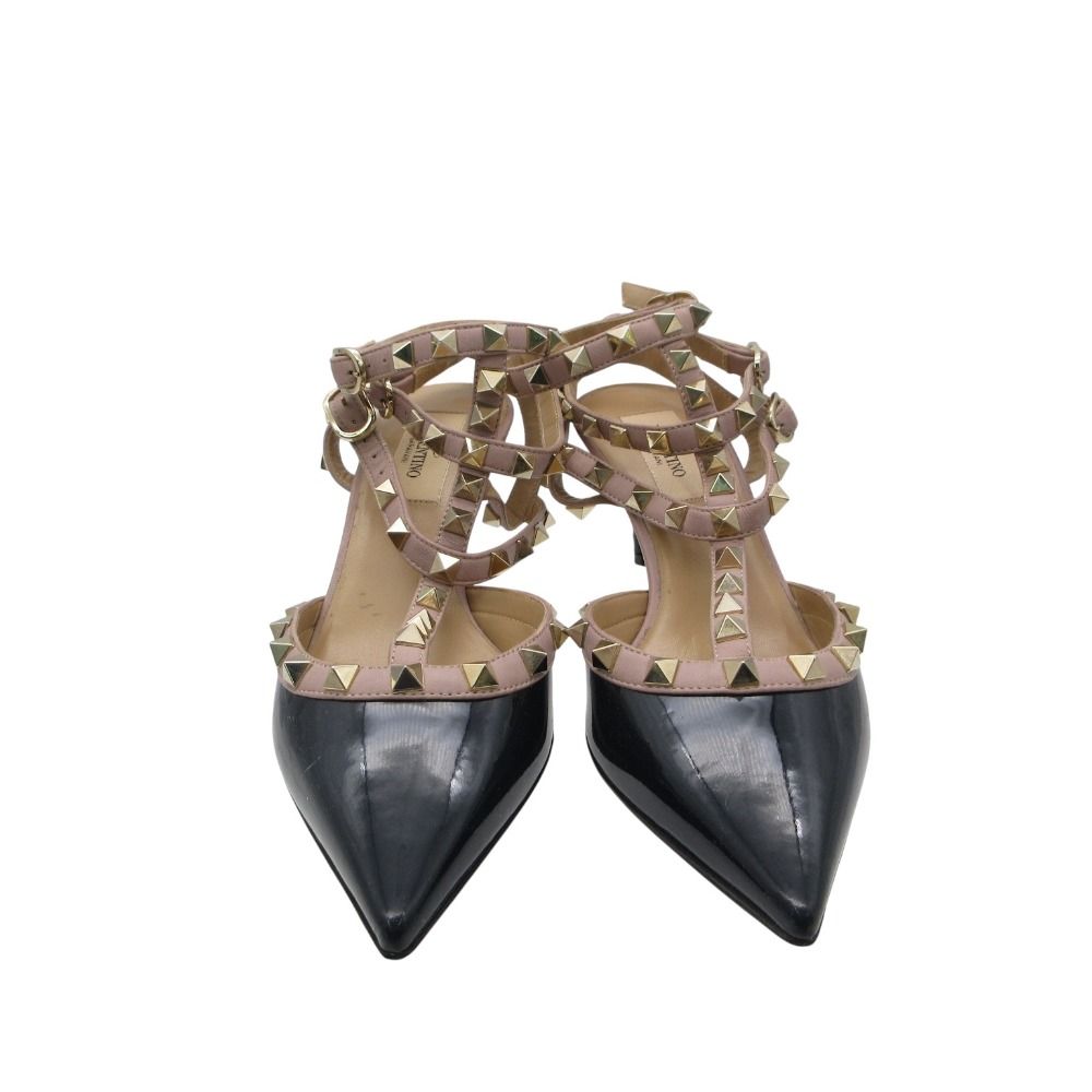 Valentino Garavani ヴァレンティノ・ガラヴァーニ パンプス ロックスタッズ サンダル ストラップ ポインテッドトゥ ネイビー 36.5 23.5cm レディース 【中古】 Valentino Garavani ヴァレンティノ・ガラヴァーニ パンプス ロックスタッズ サンダル ストラップ ポインテッドトゥ ネイビー 36.5 23.5cm レディース 【中古】