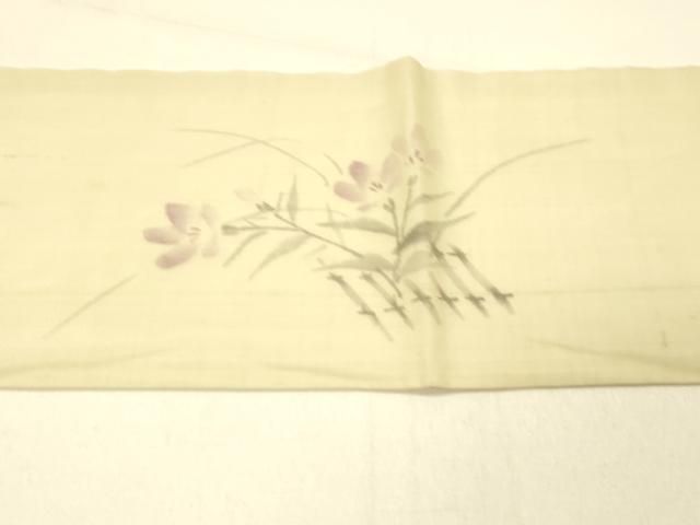 平和屋着物*夏物 九寸名古屋帯 作家物 手描き 草花文 正絹 逸品 DABC8990cm 平和屋着物*夏物 九寸名古屋帯 作家物 手描き 草花文 正絹 逸品 DABC8990cm