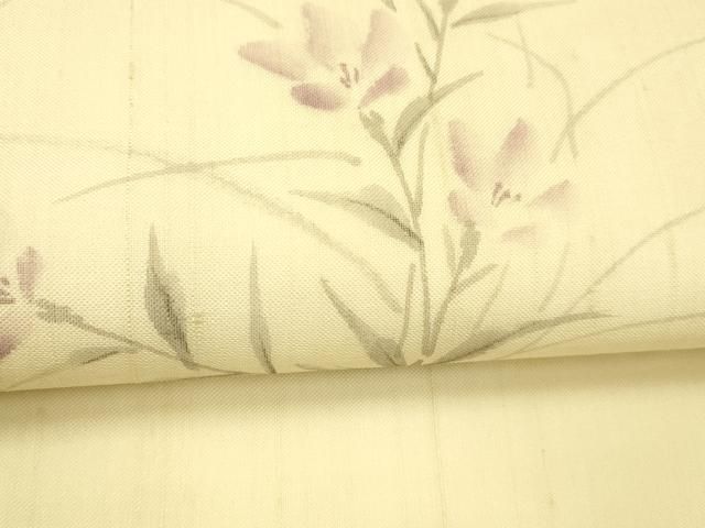 平和屋着物*夏物 九寸名古屋帯 作家物 手描き 草花文 正絹 逸品 DABC8990cm 平和屋着物*夏物 九寸名古屋帯 作家物 手描き 草花文 正絹 逸品 DABC8990cm