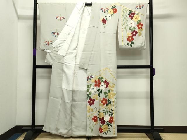 平和屋着物●訪問着　花唐草文　金彩　正絹　逸品　CABD9005gh