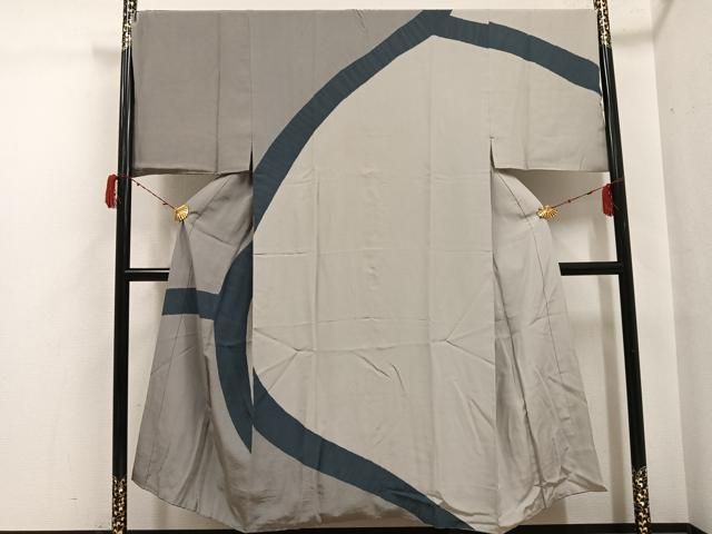 平和屋着物●男性　長襦袢　袷　幾何学文様　正絹　逸品　AABH3826ph