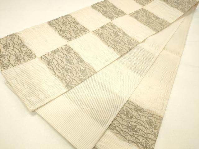 平和屋着物＊夏物　六通柄　京袋帯　流水舞蝶露芝文　銀糸　DABC8993cm
