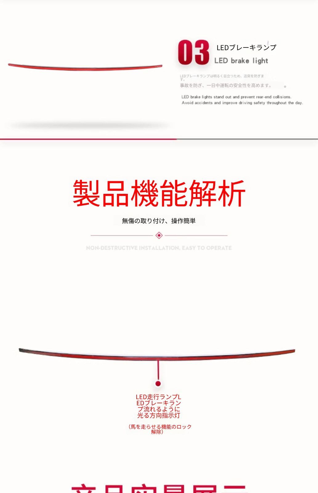 送料無料 テスラ Tesla Model 3 モデル3 2023-2024年式対応 リアライトバー 貫通式テールランプ LEDポジションランプ LEDブレーキランプ シーケンシャルウインカー 解錠連動ライト リアドレスアップ 外装カスタムパーツ 1点セット