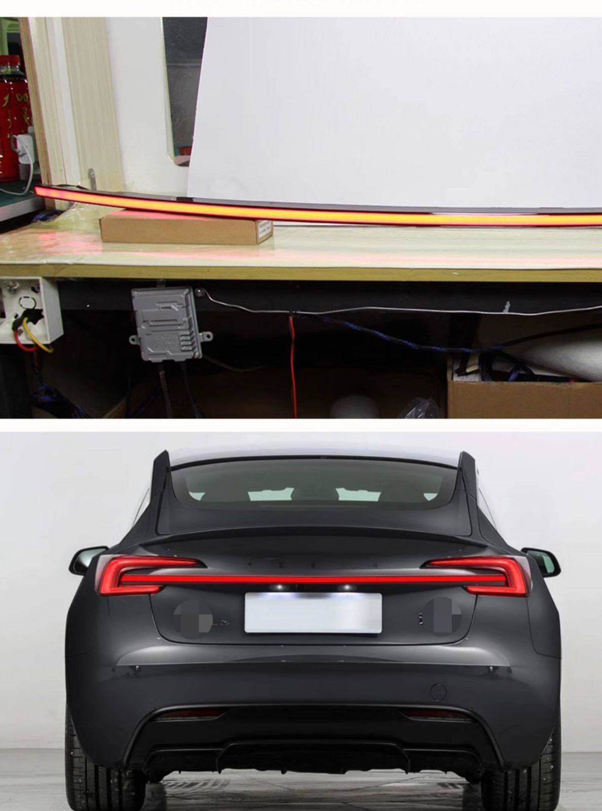 送料無料 テスラ Tesla Model 3 モデル3 2023-2024年式対応 リアライトバー 貫通式テールランプ LEDポジションランプ LEDブレーキランプ シーケンシャルウインカー 解錠連動ライト リアドレスアップ 外装カスタムパーツ 1点セット