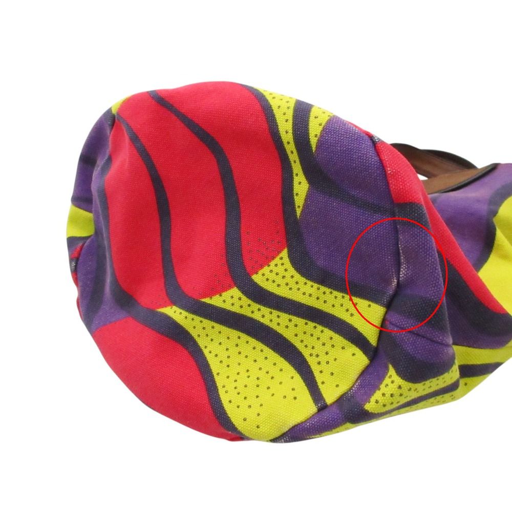 00s MARNI マルニ ショルダーバッグ キャンバス×レザー 総柄 イタリア製 カバン 鞄 マルチカラー レディース 【中古】