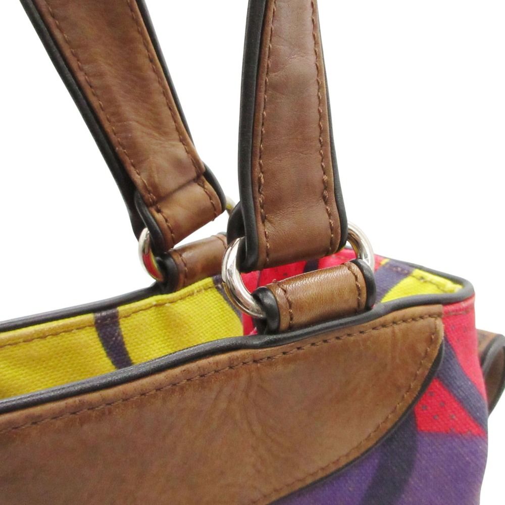00s MARNI マルニ ショルダーバッグ キャンバス×レザー 総柄 イタリア製 カバン 鞄 マルチカラー レディース 【中古】