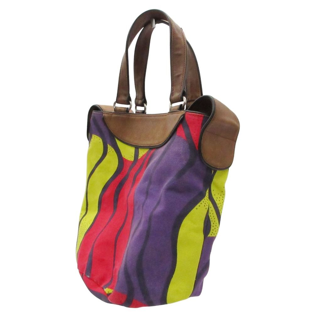 00s MARNI マルニ ショルダーバッグ キャンバス×レザー 総柄 イタリア製 カバン 鞄 マルチカラー レディース 【中古】