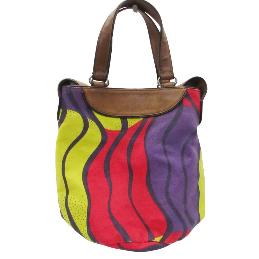 00s MARNI マルニ ショルダーバッグ キャンバス×レザー 総柄 イタリア製 カバン 鞄 マルチカラー レディース 【中古】