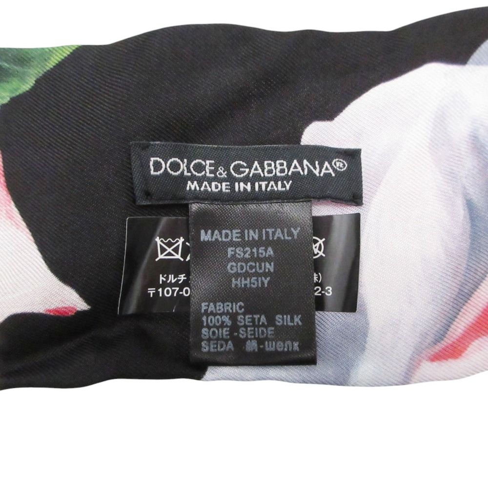 DOLCE&GABBANA ドルチェアンドガッバーナ スリム スカーフ シルク100% 花柄 フラワー イタリア製 マルチカラー レディース 【中古】 DOLCE&GABBANA ドルチェアンドガッバーナ スリム スカーフ シルク100% 花柄 フラワー イタリア製 マルチカラー レディース 【中古】