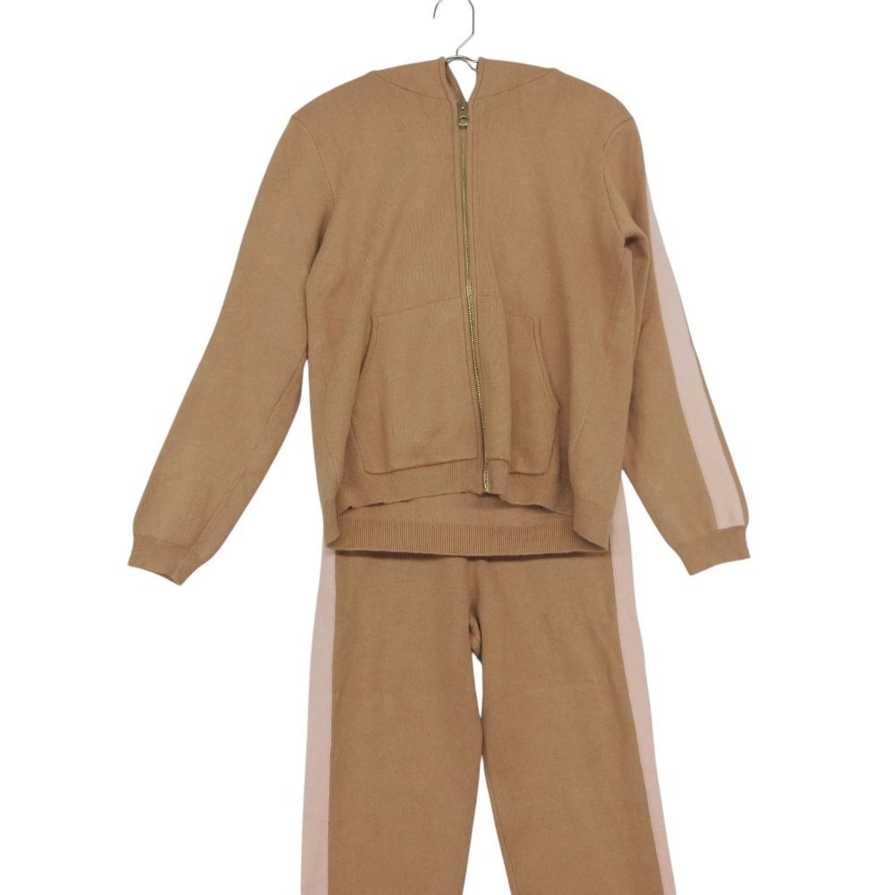 美品 Chloe クロエ 4点セット セットアップ キャップ ストール サイドライン ジップアップ パーカー パンツ キッズ 12 150cm 【中古】