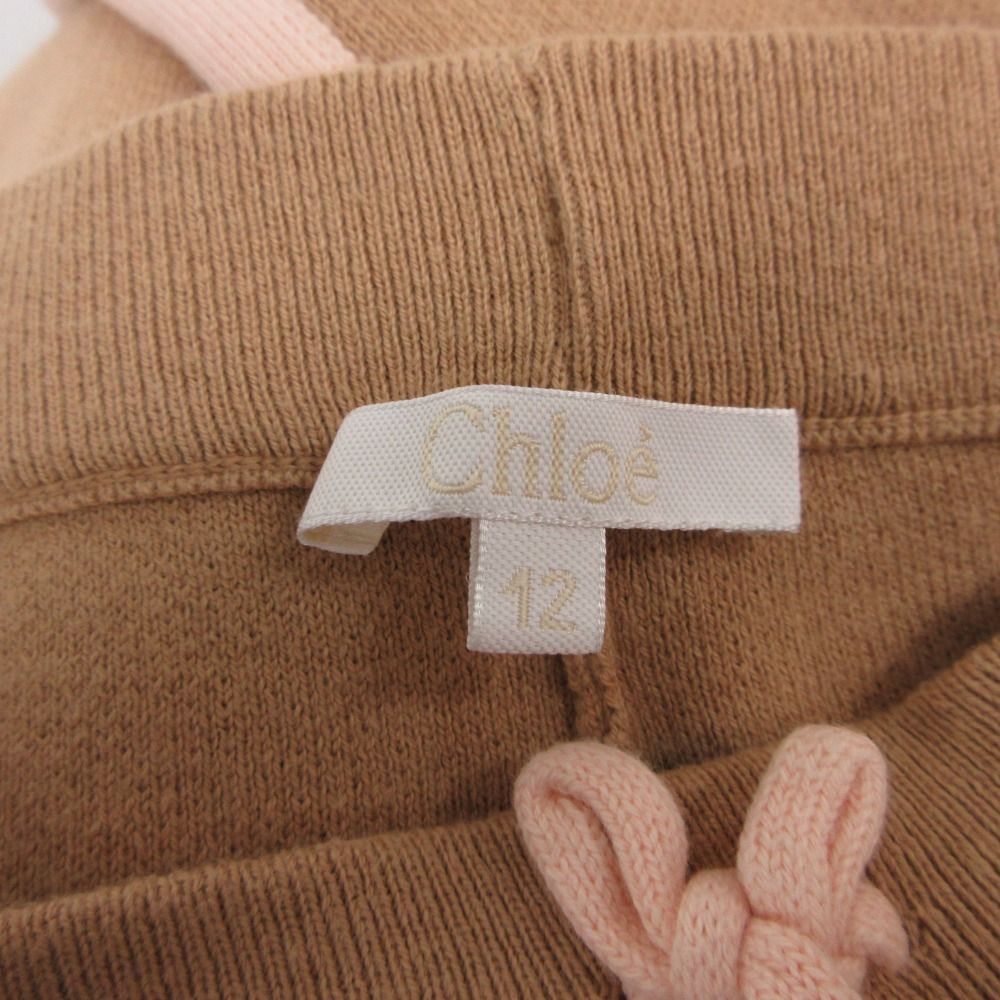 美品 Chloe クロエ 4点セット セットアップ キャップ ストール サイドライン ジップアップ パーカー パンツ キッズ 12 150cm 【中古】