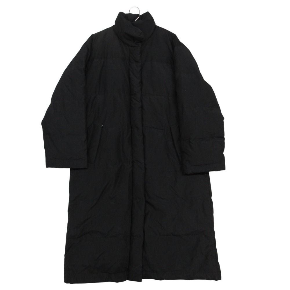 美品 Donna Karan ダナキャラン クラシック コート ダウン ロング アウター ブラック S【S】 レディース 【中古】