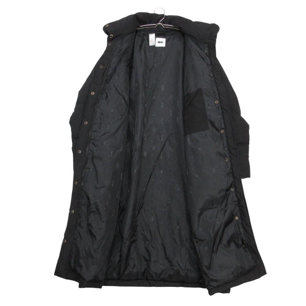 美品 Donna Karan ダナキャラン クラシック コート ダウン ロング アウター ブラック S【S】 レディース 【中古】
