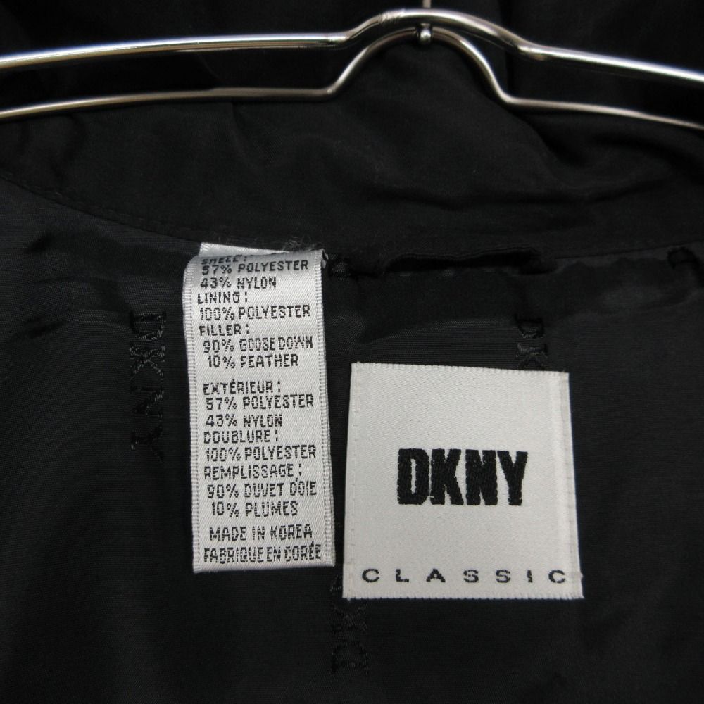 美品 Donna Karan ダナキャラン クラシック コート ダウン ロング アウター ブラック S【S】 レディース 【中古】