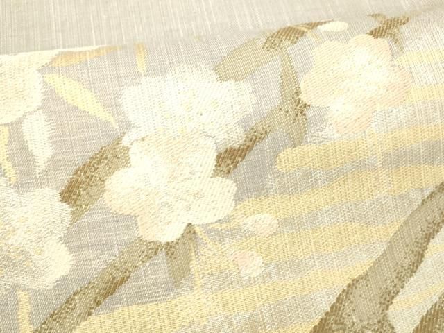 平和屋着物＊夏物　太鼓柄袋帯　流水渡橋枝桜　金銀糸　正絹　逸品　DABC8996cm