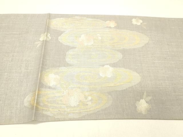 平和屋着物＊夏物　太鼓柄袋帯　流水渡橋枝桜　金銀糸　正絹　逸品　DABC8996cm