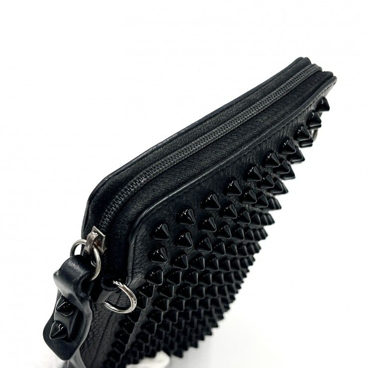 Christian Louboutin（クリスチャンルブタン）ルビラブ スパイク ショルダーバッグ ブラック レザー スタッズ レディース【中古】