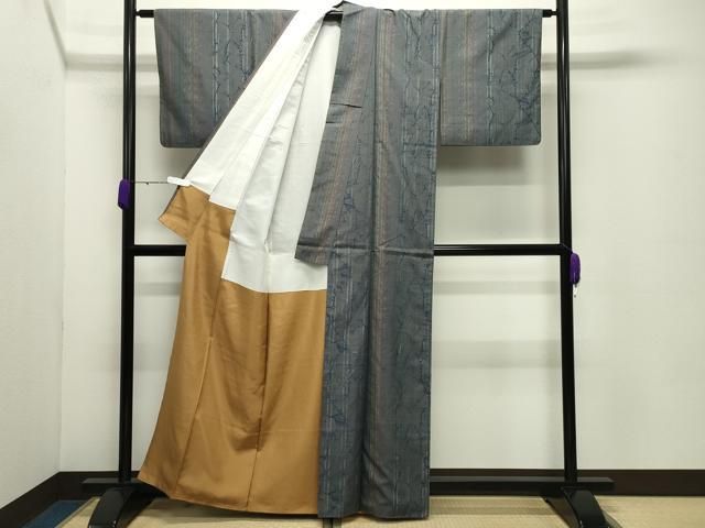 平和屋着物●上質な紬 作家物 草木間道 正絹 逸品 CABD9009gh 平和屋着物●上質な紬 作家物 草木間道 正絹 逸品 CABD9009gh