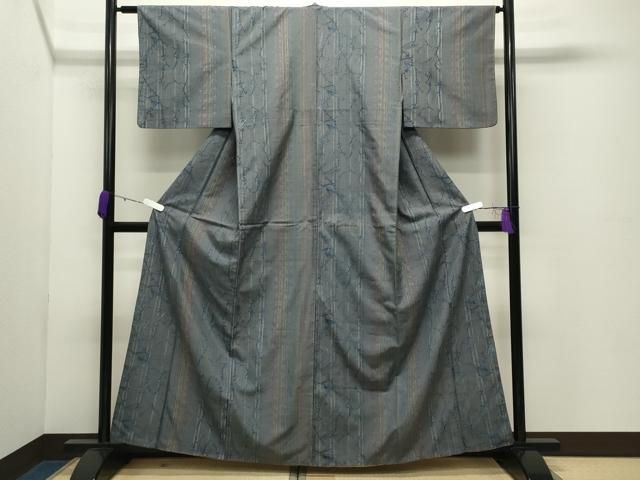 平和屋着物●上質な紬 作家物 草木間道 正絹 逸品 CABD9009gh 平和屋着物●上質な紬 作家物 草木間道 正絹 逸品 CABD9009gh