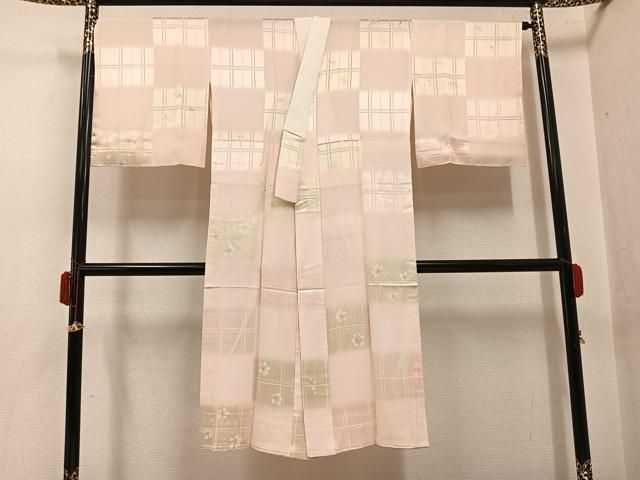 平和屋着物●長襦袢　無双仕立て　舞花文　金彩　正絹　逸品　AABH3837ph