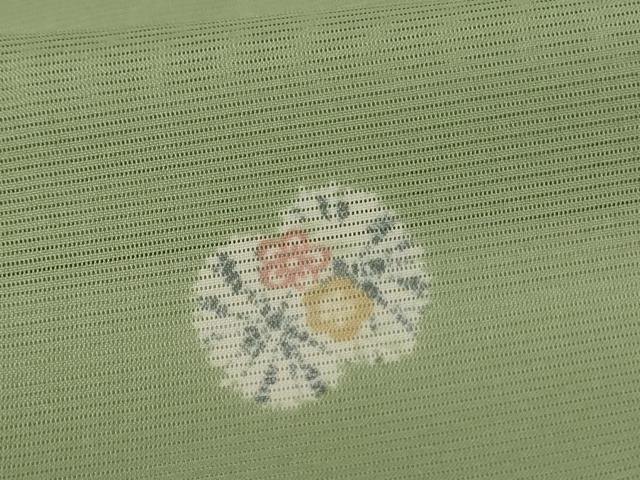 平和屋着物＊夏物　小紋　絽　草花文　洗える着物　AABH3194jd