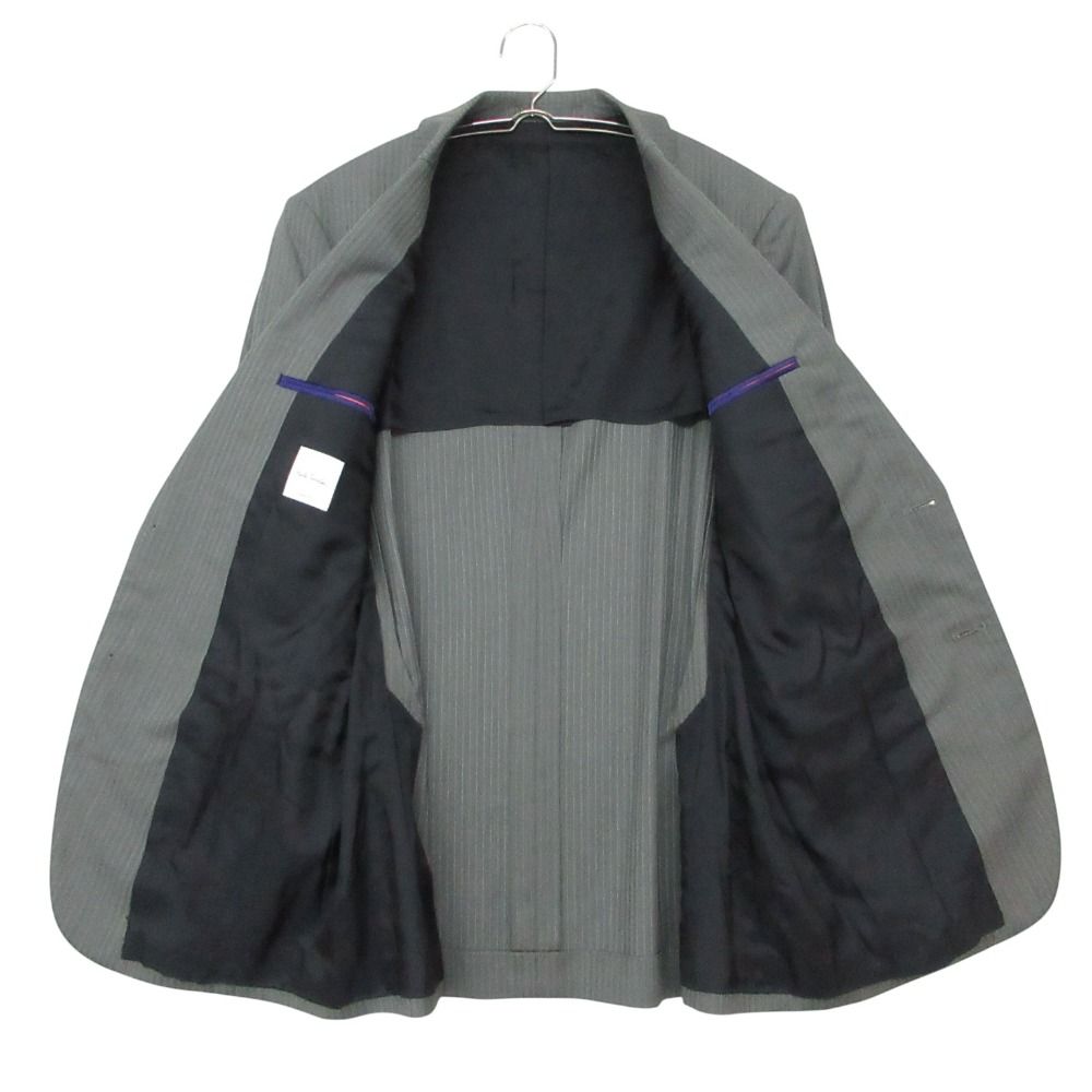 Paul Smith ポール・スミス スーツ セットアップ ノッチドラペル 2B ジャケット スラックス パンツ ストライプ柄 グレー L メンズ 【中古】
