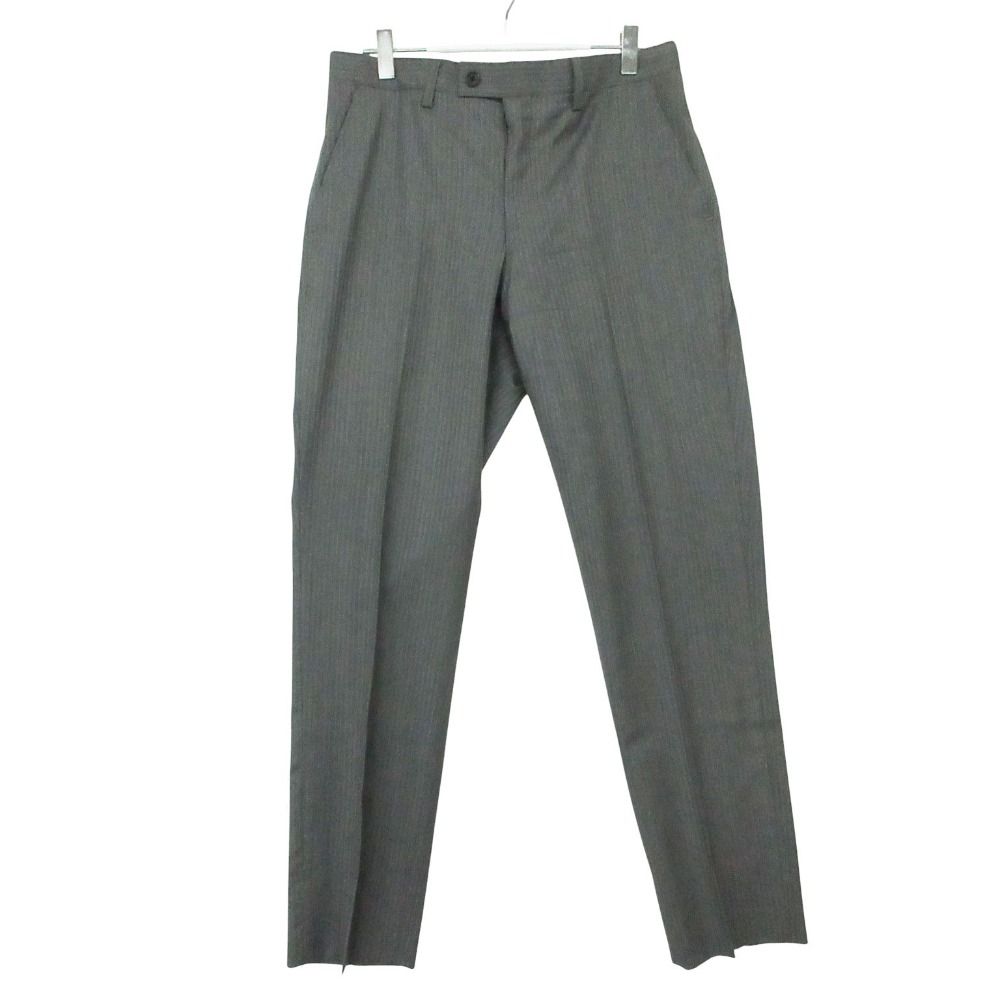Paul Smith ポール・スミス スーツ セットアップ ノッチドラペル 2B ジャケット スラックス パンツ ストライプ柄 グレー L メンズ 【中古】