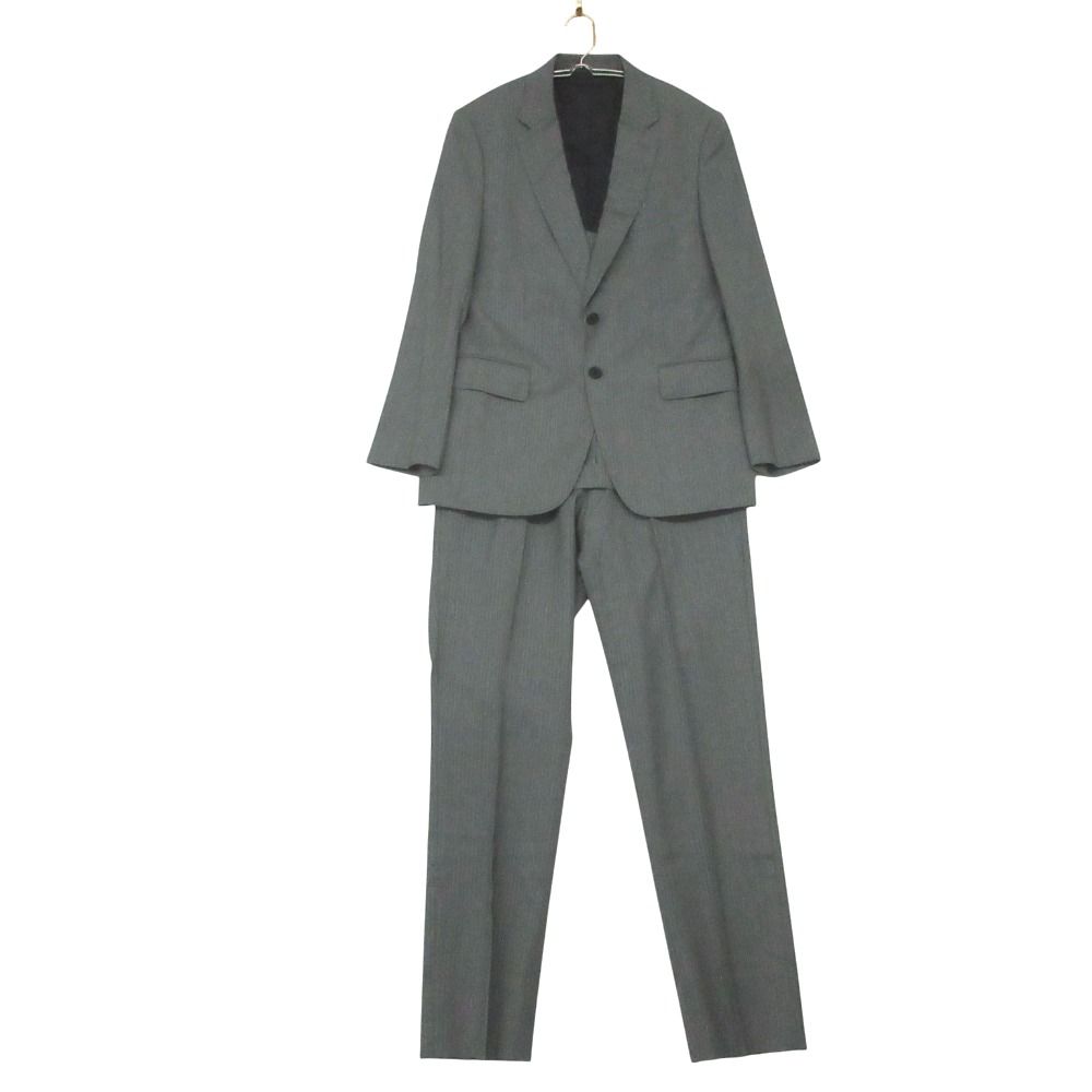 Paul Smith ポール・スミス スーツ セットアップ ノッチドラペル 2B ジャケット スラックス パンツ ストライプ柄 グレー L メンズ 【中古】