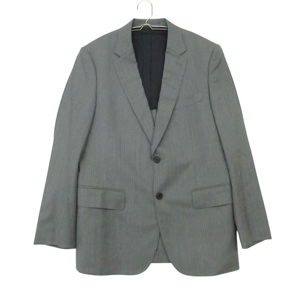 Paul Smith ポール・スミス スーツ セットアップ ノッチドラペル 2B ジャケット スラックス パンツ ストライプ柄 グレー L メンズ 【中古】
