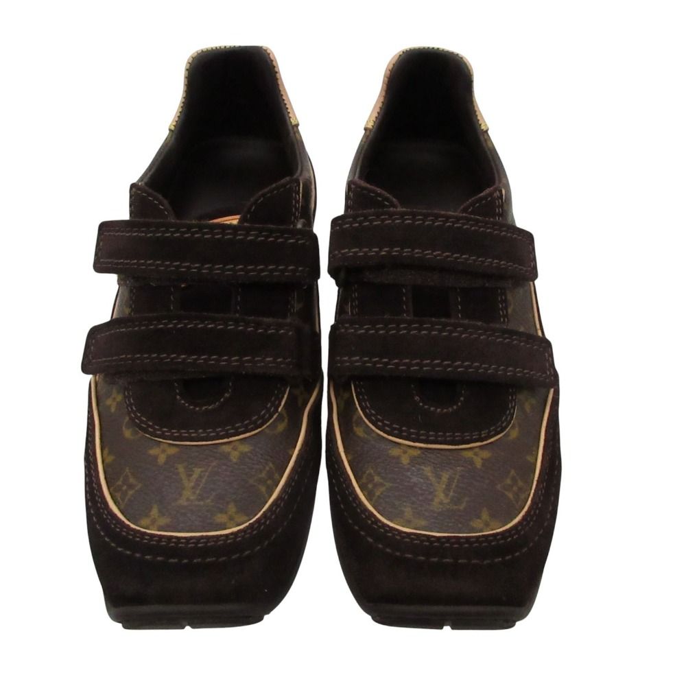 00s LOUIS VUITTON ルイ・ヴィトン スニーカー シューズ モノグラム ベルクロ スエード切替 イタリア製 靴 ブラウン 【中古】 00s LOUIS VUITTON ルイ・ヴィトン スニーカー シューズ モノグラム ベルクロ スエード切替 イタリア製 靴 ブラウン 【中古】