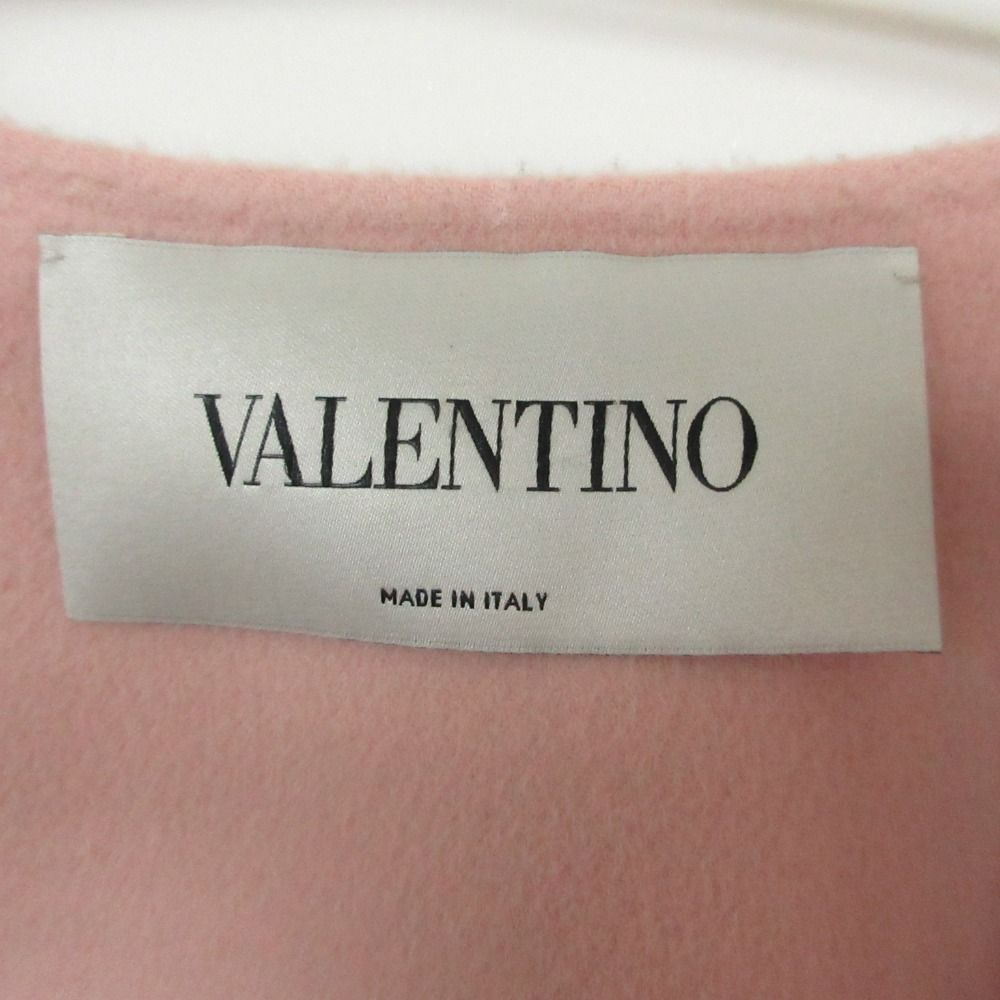 VALENTINO ヴァレンティノ コート ケープ ノーカラー ジャケット ラッフルスリーブ カシミヤブレンド ピンク 38 レディース 【中古】 VALENTINO ヴァレンティノ コート ケープ ノーカラー ジャケット ラッフルスリーブ カシミヤブレンド ピンク 38 レディース 【中古】