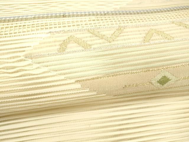 平和屋着物*夏物 絽綴れ 八寸名古屋帯 抽象文様 金銀糸 正絹 逸品 DABC8997cm 平和屋着物*夏物 絽綴れ 八寸名古屋帯 抽象文様 金銀糸 正絹 逸品 DABC8997cm