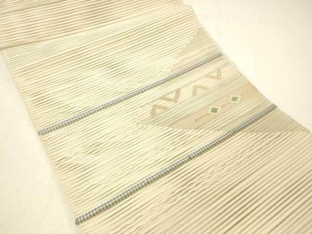 平和屋着物*夏物 絽綴れ 八寸名古屋帯 抽象文様 金銀糸 正絹 逸品 DABC8997cm 平和屋着物*夏物 絽綴れ 八寸名古屋帯 抽象文様 金銀糸 正絹 逸品 DABC8997cm