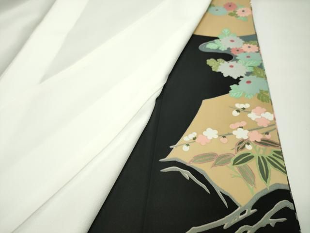 平和屋着物●豪華黒留袖 友禅 作家物 群鶴松竹梅文 暈し染め 正絹 逸品 CABD9014gh 平和屋着物●豪華黒留袖 友禅 作家物 群鶴松竹梅文 暈し染め 正絹 逸品 CABD9014gh