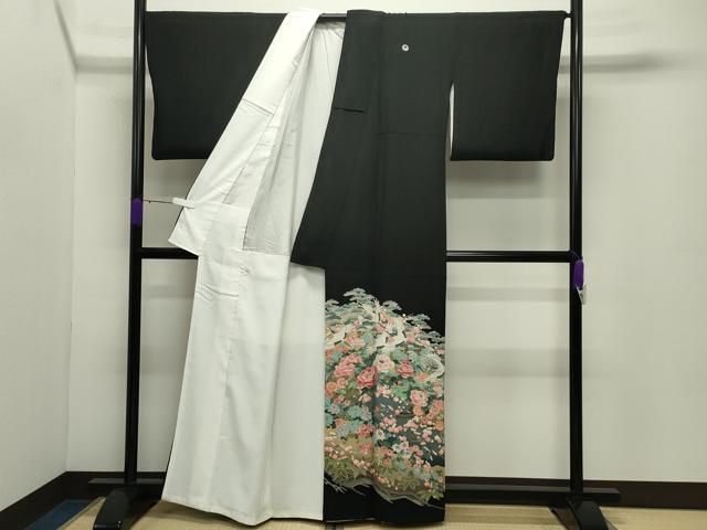 平和屋着物●豪華黒留袖 友禅 作家物 群鶴松竹梅文 暈し染め 正絹 逸品 CABD9014gh 平和屋着物●豪華黒留袖 友禅 作家物 群鶴松竹梅文 暈し染め 正絹 逸品 CABD9014gh