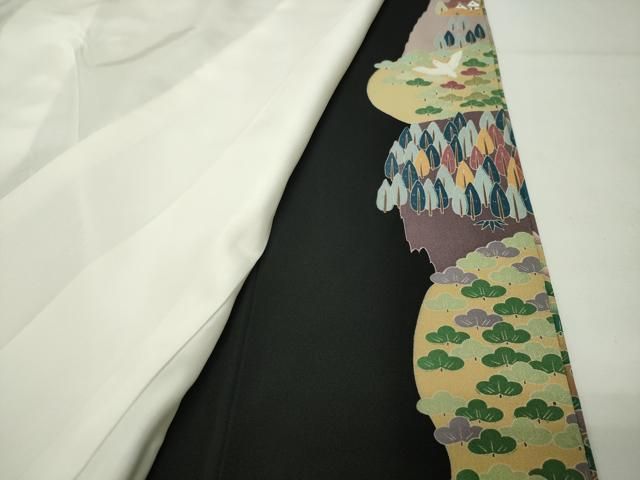 平和屋着物●豪華黒留袖 友禅 作家物 飛鳥風景文 暈し染め 正絹 逸品 CABD9015gh 平和屋着物●豪華黒留袖 友禅 作家物 飛鳥風景文 暈し染め 正絹 逸品 CABD9015gh