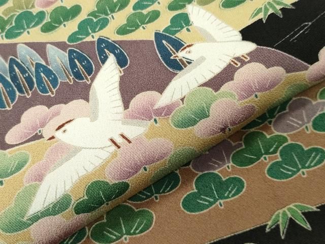 平和屋着物●豪華黒留袖 友禅 作家物 飛鳥風景文 暈し染め 正絹 逸品 CABD9015gh 平和屋着物●豪華黒留袖 友禅 作家物 飛鳥風景文 暈し染め 正絹 逸品 CABD9015gh