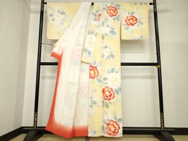 平和屋着物●上質な小紋 舞花文 暈し染 正絹 逸品 未使用 AABH2640ck 平和屋着物●上質な小紋 舞花文 暈し染 正絹 逸品 未使用 AABH2640ck