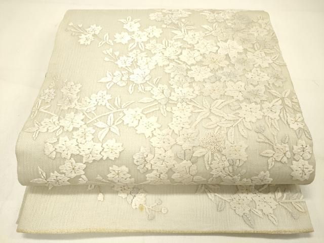 平和屋着物*夏物 中国三大刺繍 相良刺繍 総刺繍 袋帯 枝桜 金糸 正絹 逸品 DABC8999cm 平和屋着物*夏物 中国三大刺繍 相良刺繍 総刺繍 袋帯 枝桜 金糸 正絹 逸品 DABC8999cm