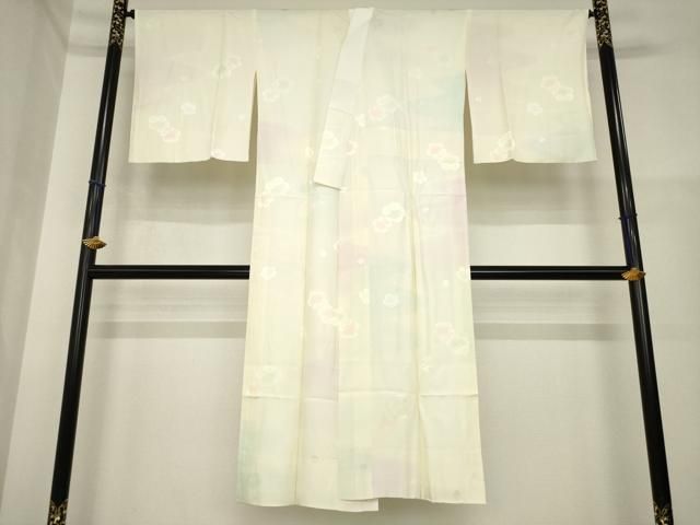 平和屋着物●長襦袢　袷　舞梅地紋　暈し染め　さが美扱い　正絹　逸品　未使用　AABH3284ck