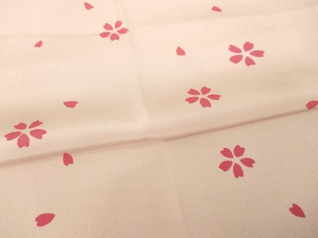 平和屋着物●長襦袢　無双仕立て　舞桜　正絹　逸品　未使用　AABH3285ck