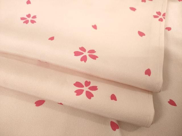 平和屋着物●長襦袢　無双仕立て　舞桜　正絹　逸品　未使用　AABH3285ck