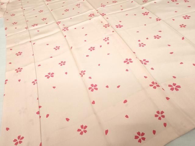 平和屋着物●長襦袢　無双仕立て　舞桜　正絹　逸品　未使用　AABH3285ck