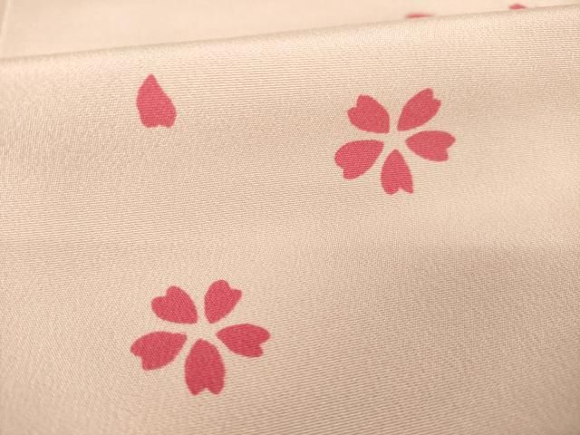 平和屋着物●長襦袢　無双仕立て　舞桜　正絹　逸品　未使用　AABH3285ck
