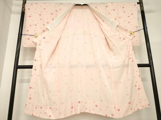 平和屋着物●長襦袢　無双仕立て　舞桜　正絹　逸品　未使用　AABH3285ck