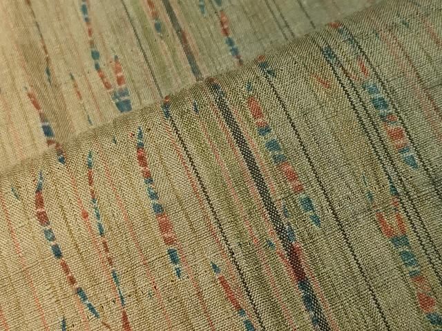 平和屋着物●伝統工芸士　七代目　吉澤与市　紬　間道　証紙付き　正絹　逸品　未使用　CABD9018gh
